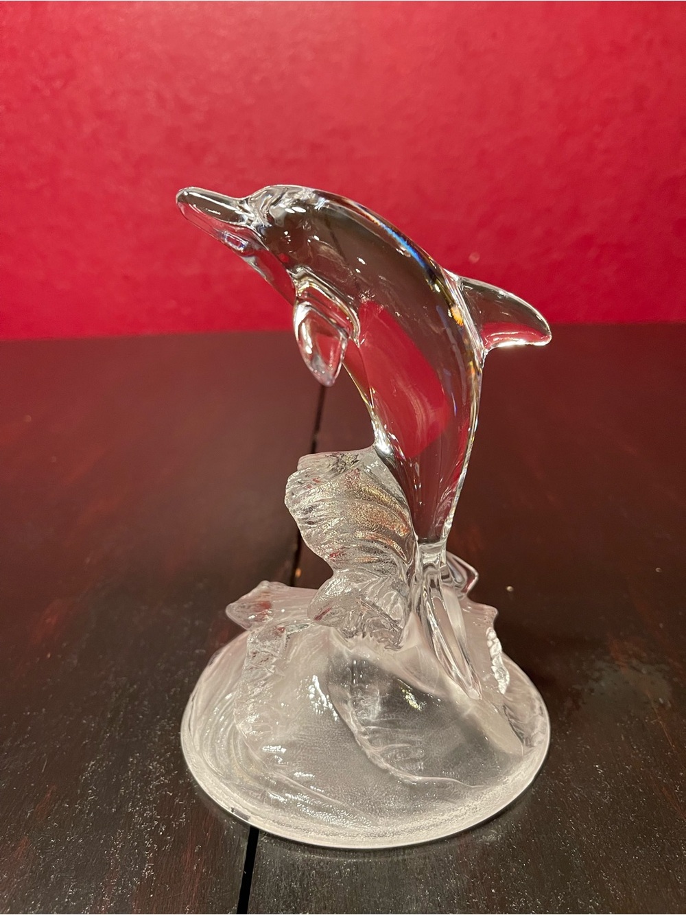 Vintage Cristal d'Arques clear crystal dolphin
